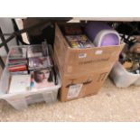 Boxes of DVD's and CD's