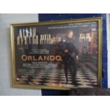 Gilt framed and glazed poster advertising the film '' Orlando ''