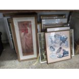 Large quantity of framed and glazed pictures and prints