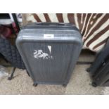 Grey hard shell luggage case