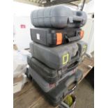 Stack of 6 empty tool cases