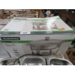 Boxed Tramontina Proline stainless steel oval chafing dish