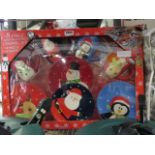Boxed 8 pc hand decorated ceramic Christmas set
