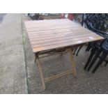 Wooden square top garden table