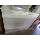 2055 - White painted cupboard with 2 drawers