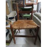 3 various wooden framed chairs