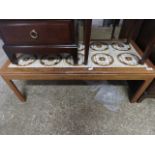 Mid Century teak tile top coffee table