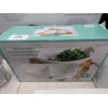 Boxed 2 piece white ceramic serving set