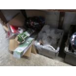 2 boxes containing mixed items including glass, shades, a spinning disco ball, quantity of colour