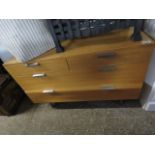 2102 - Mid Century teak effect dressing chest of 2 over 2 drawers