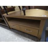 Modern light oak 2 drawer TV stand
