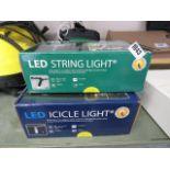 2 boxed sets of ice white LED outdoor lights