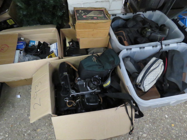 Approx. 6 large crates of various camera equipment incl. lenses, carry cases, vintage and modern