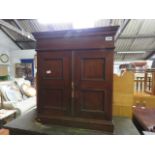 Small mahogany cabnet with fitted interior shelving