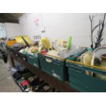 2254 - 7 crates of mixed items including plateware, crockery, glassware, vases etc.
