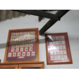 2 framed and glazed sets of cigarette cards