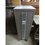 Stor grey metal multi drawer filing cabinet