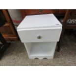 White painted single drawer bedside
