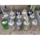 14 glass demijohns