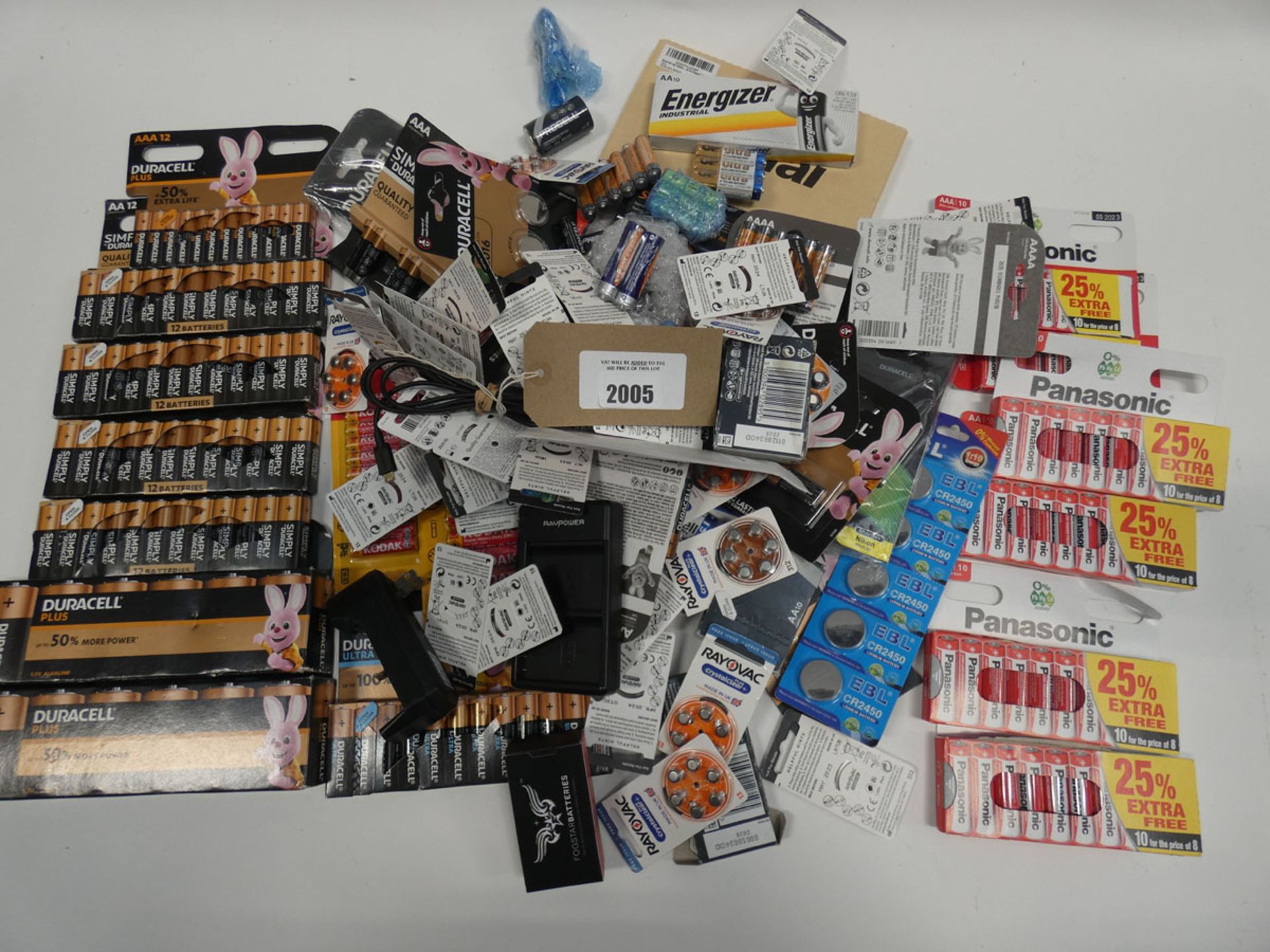 Bag containing quantity of batteries in various sizes