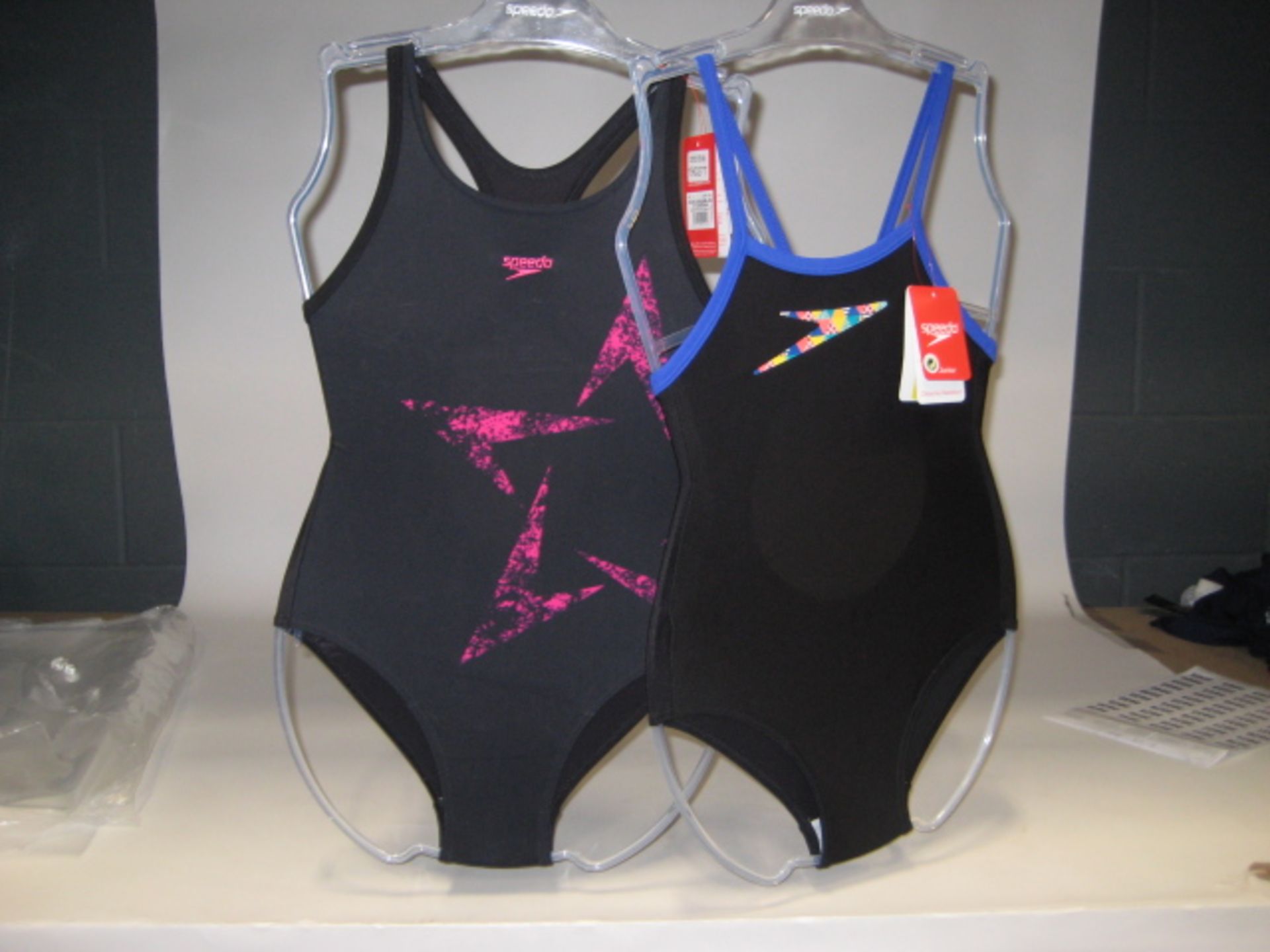 Collection of Speedo junior swimming costumes various colours and sizes