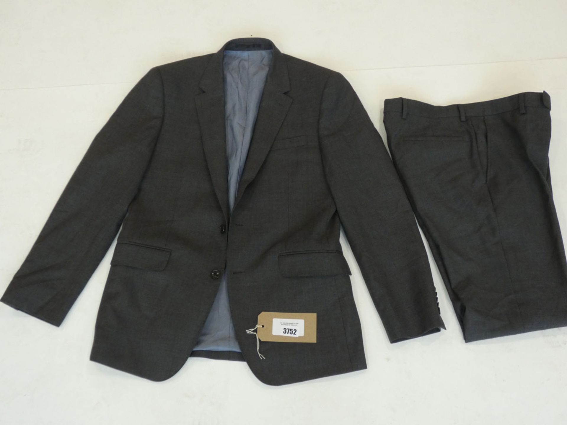 T.M.Lewin mens grey suit set sizes Jacket 38R, Trousers 30R