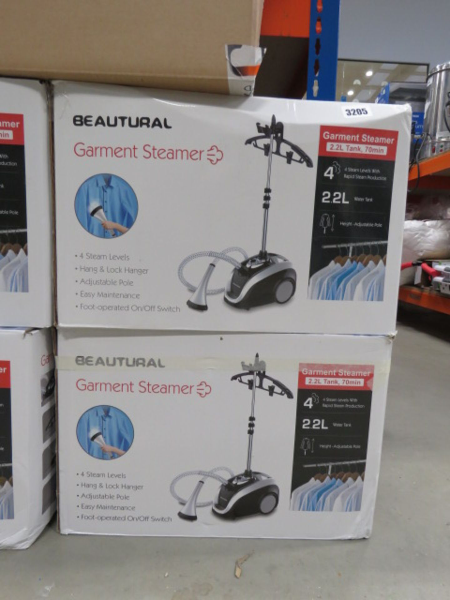 Two garment steamers