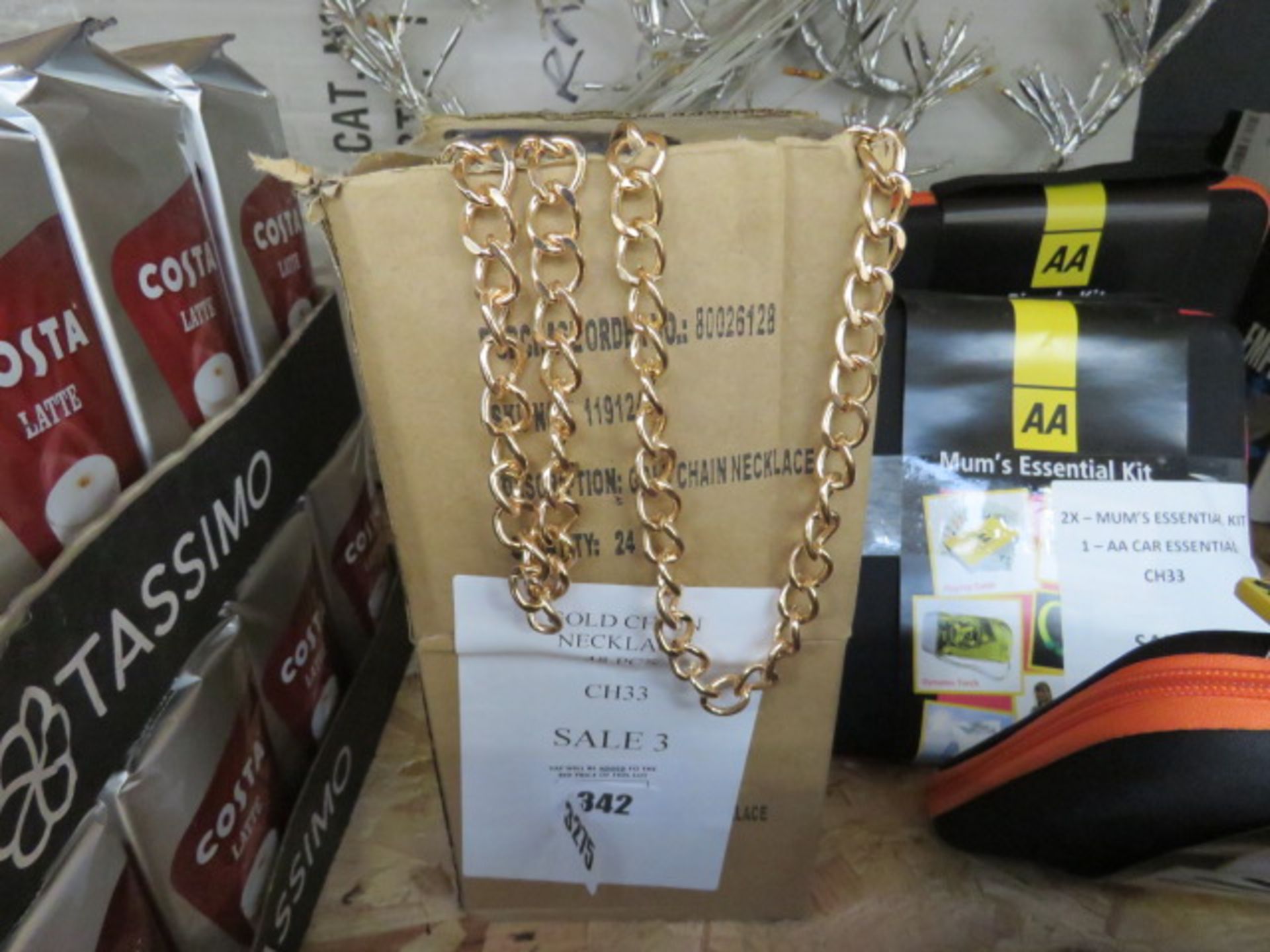 3342 - A box containing 48 gold chain necklaces