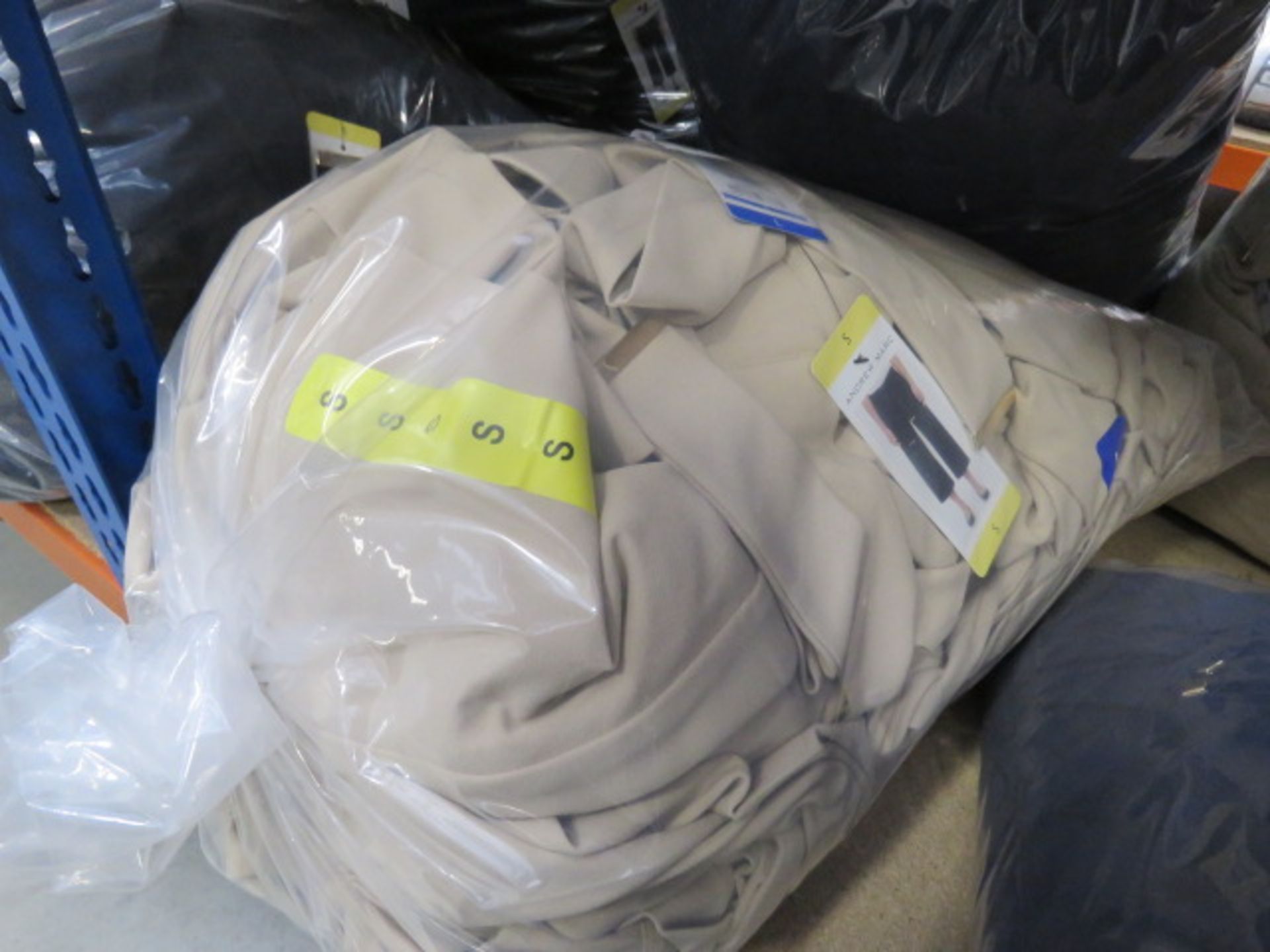 Bag containing approx 23 pairs of Andrew Mark trousers in latte size M-L