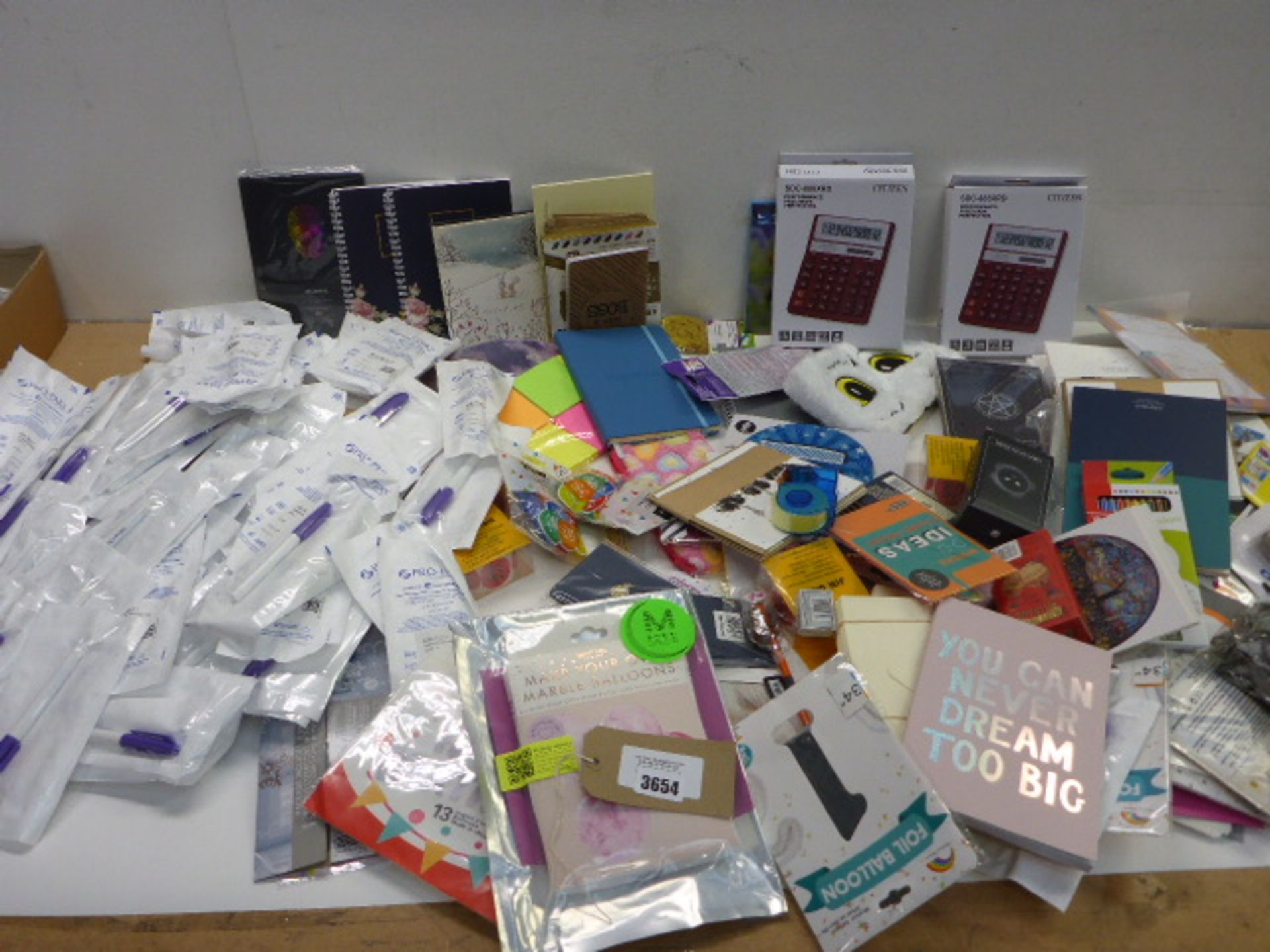 Large bag of stationery including pens, pencils, marker pens, note books, journals, diaries,