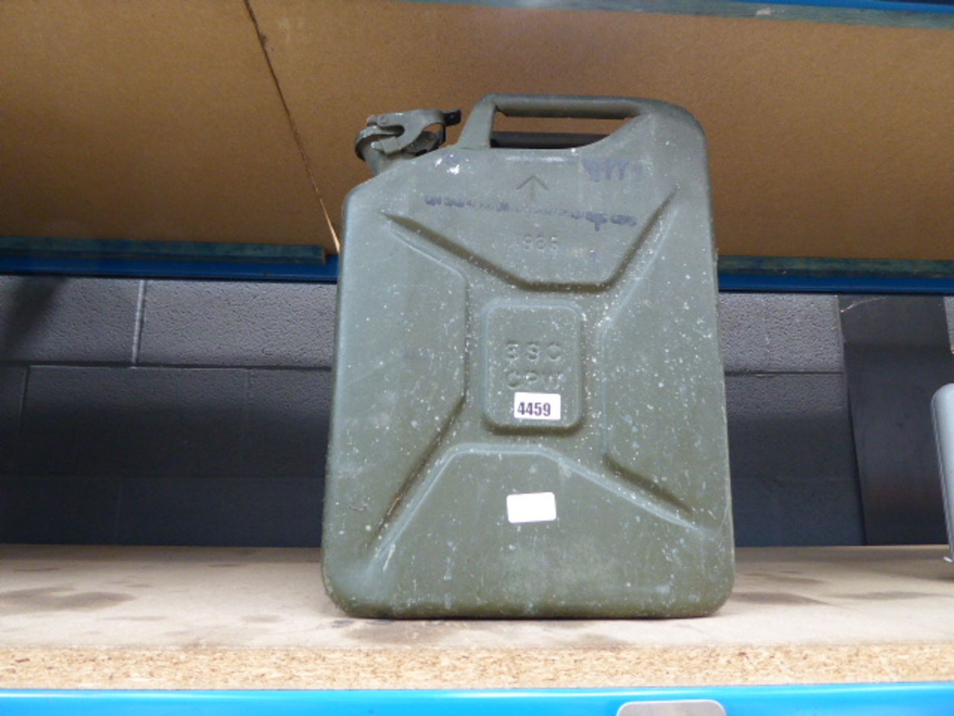 Green vintage metal jerry can