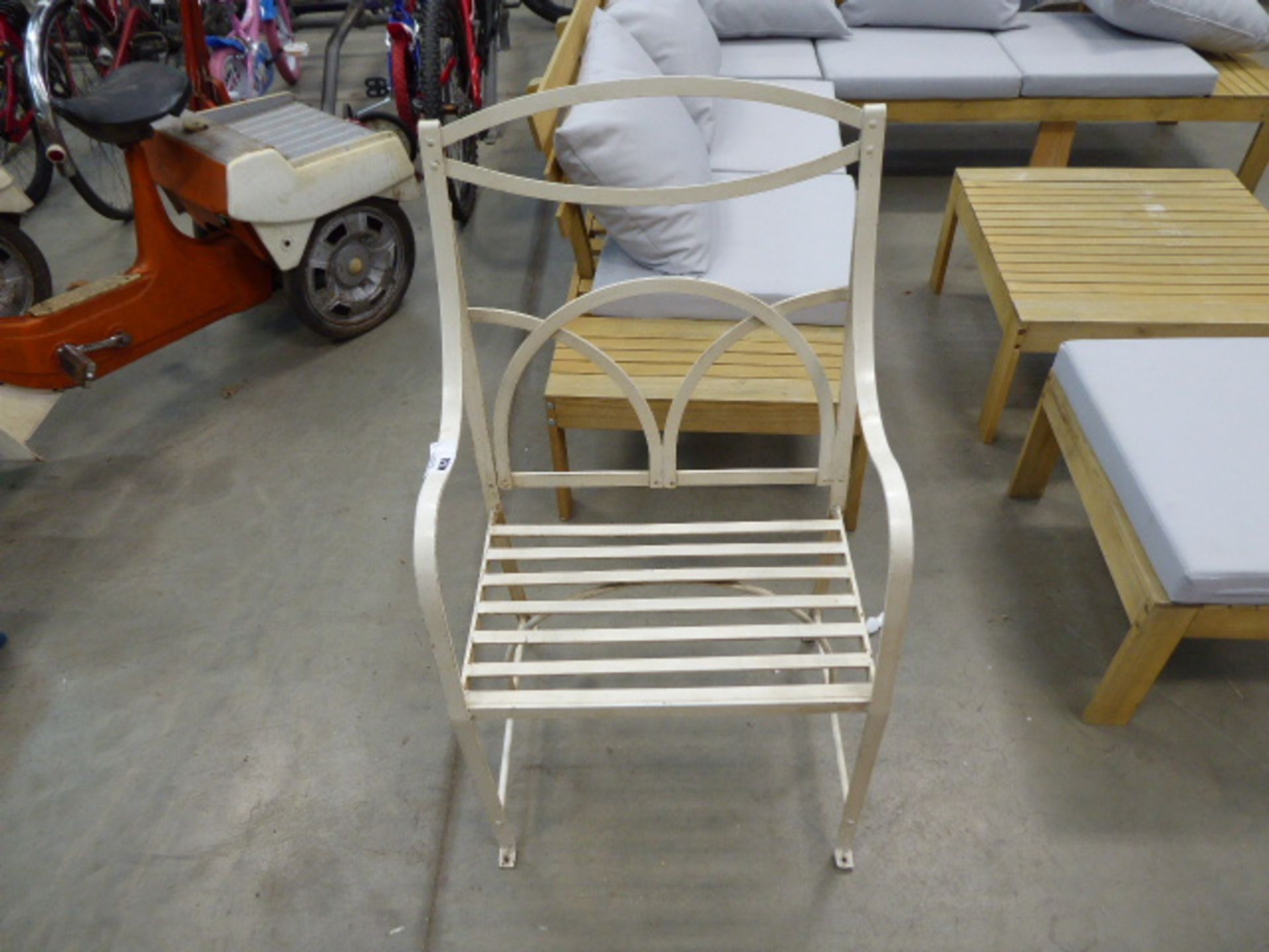 Beige metal garden chair