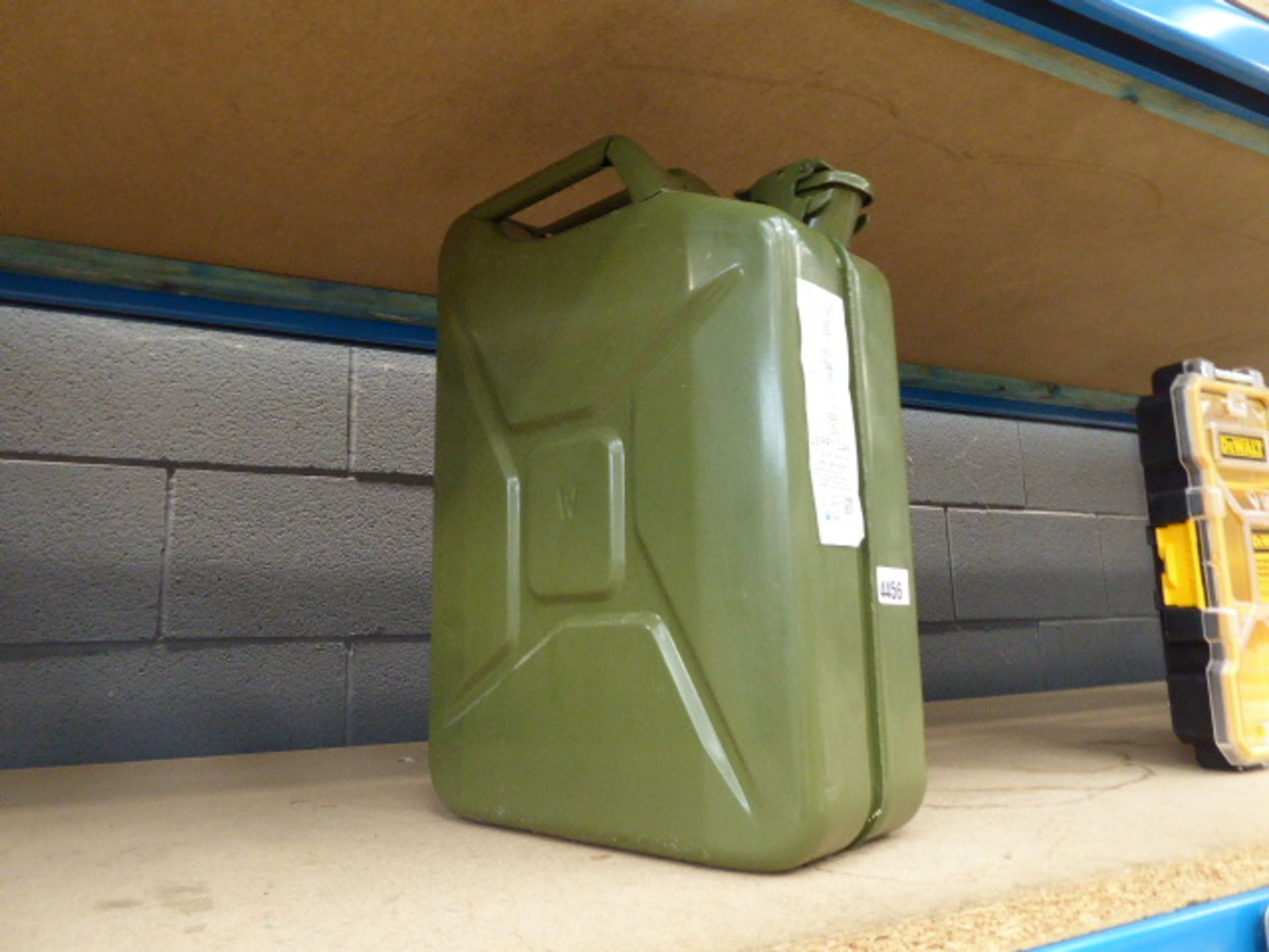 Green metal jerry can