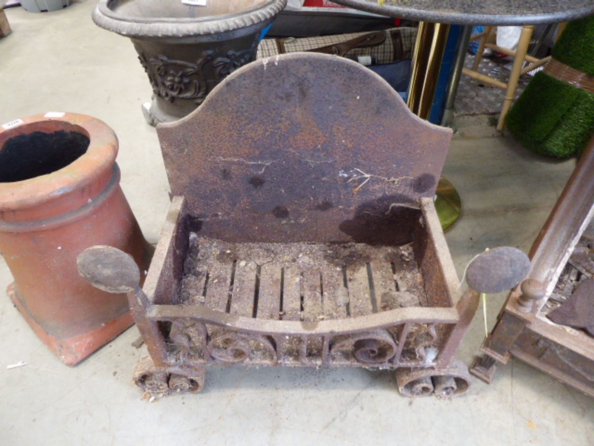 Large cast iron fire basket