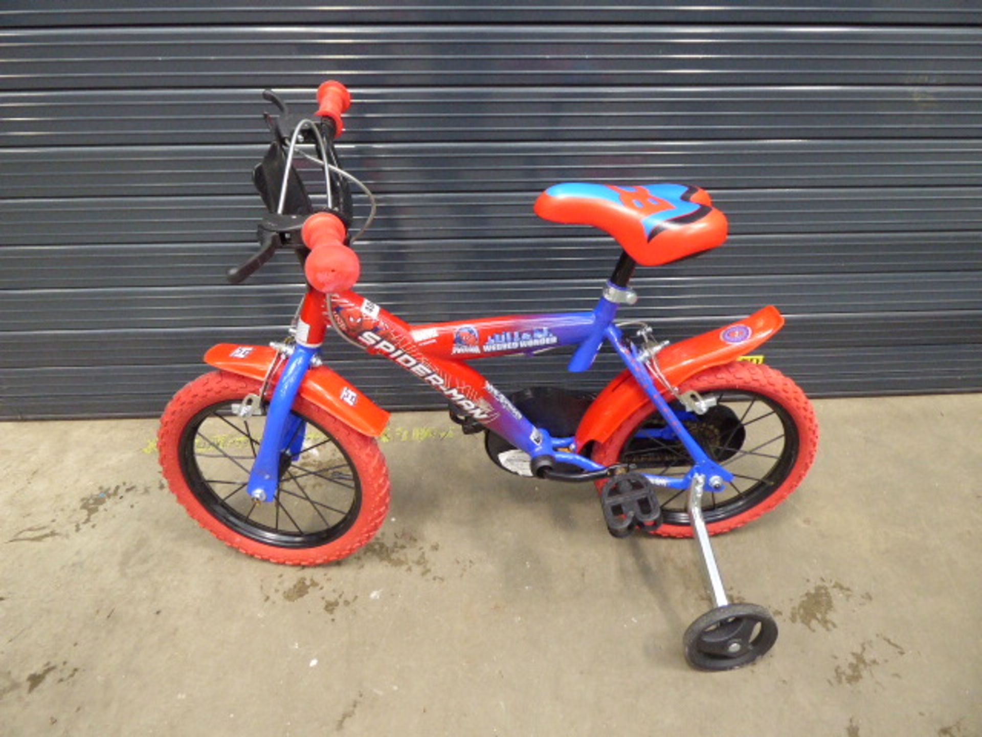 Small red Spiderman child's bike