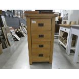 Winchester Oak 4 Drawer Narrow Chest (115)