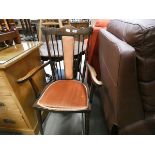 Edwardian stained beech armchair
