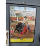 A framed and glazed Iberia Airline advertising poster