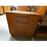 Teak chest of four drawers