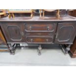 Dark oak mirror-backed sideboard