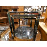 Glazed metal nest of three tables