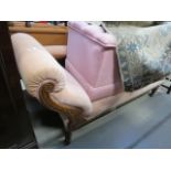 Pink fabric chaise longue