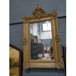 A rectangular Victorian mirror in gilt frame