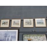 4 framed and glazed Stanley Orchart Bedfordshire prints