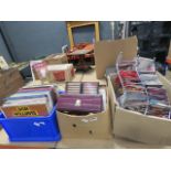 3 boxes containing vinyl records, take cassettes & DVD's