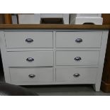 (5171) Suffolk White Painted Oak 6 Drawer Chest (108)