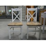 Suffolk White Painted Oak Crossback Chair With Wooden Seat (53)