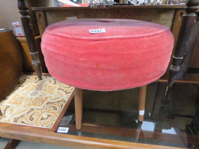 Pink fabric stool by Hanley