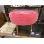 Pink fabric stool by Hanley