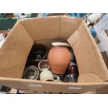 (55) A box containing pottery jugs and bowls